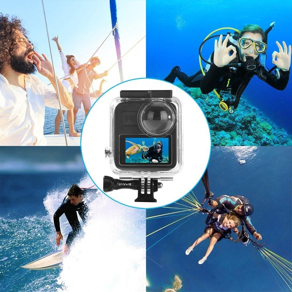 45m Underwater Waterproof Protective Housing Diving Case for GoPro MAX with Buckle Basic Mount & Screw