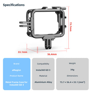 Aluminum Frame Cage for Insta360 GO 3S/ GO 3