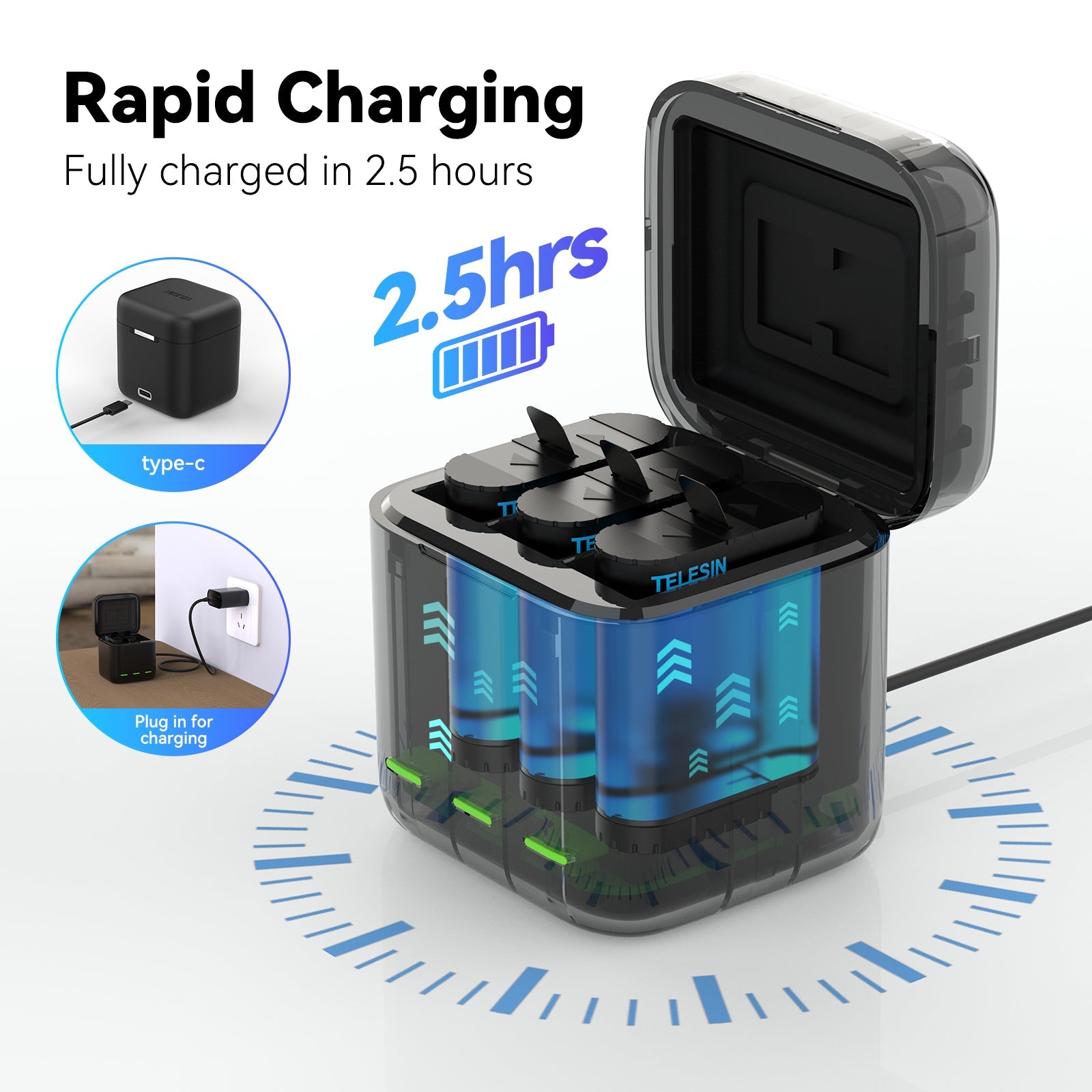 Charging Case with2 Batteries  for Hero 12/11/10/9