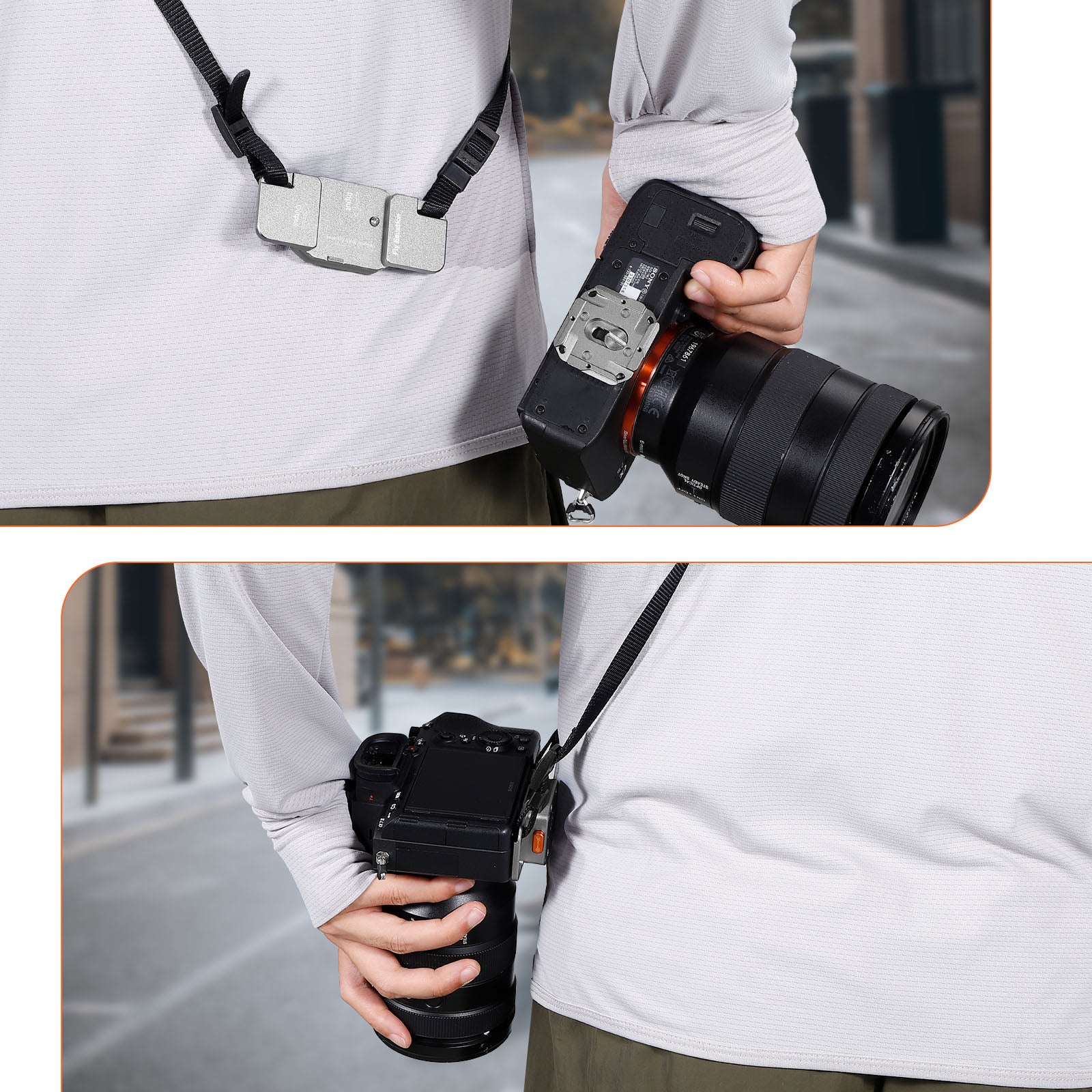 Camera Shoulder Strap Mount Quick Release Kit, QR Plate Camera Tripod Mount Adapter, Plate and Base