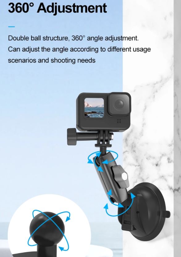 360 Suction Cup Mount for Osmo Action 5 Pro / Osmo Action 4 3 2 1