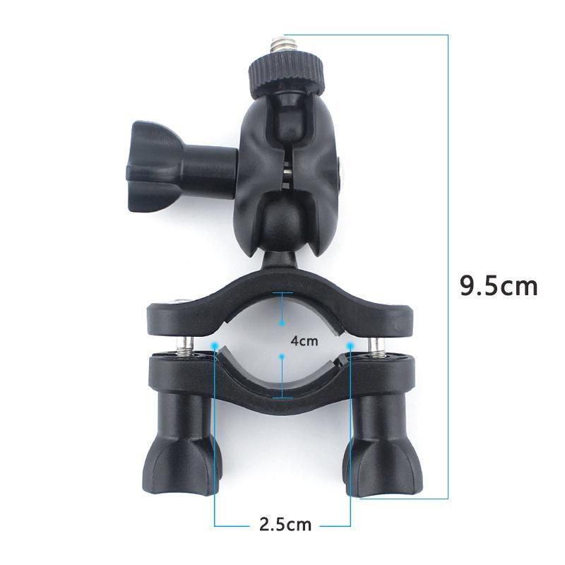 Action Camera Bike Mount, Bicycle Handlebar Clamp Mount 360 Degree Rotation Multi-Direction Adjustable Camera Holder for GoPro Max, GoPro Hero 12/11/10/9/8/7/6/5/4 and Action Cameras