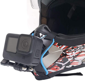 Motorcycle Helmet Chin Strap Mount for GoPro Hero 12, 11, 10, 9, 8, 7, 6, 5, 4, Hero (2018), DJI Osmo Action, AKASO, SJCAM, Xiaomi Yi Action Cameras and More