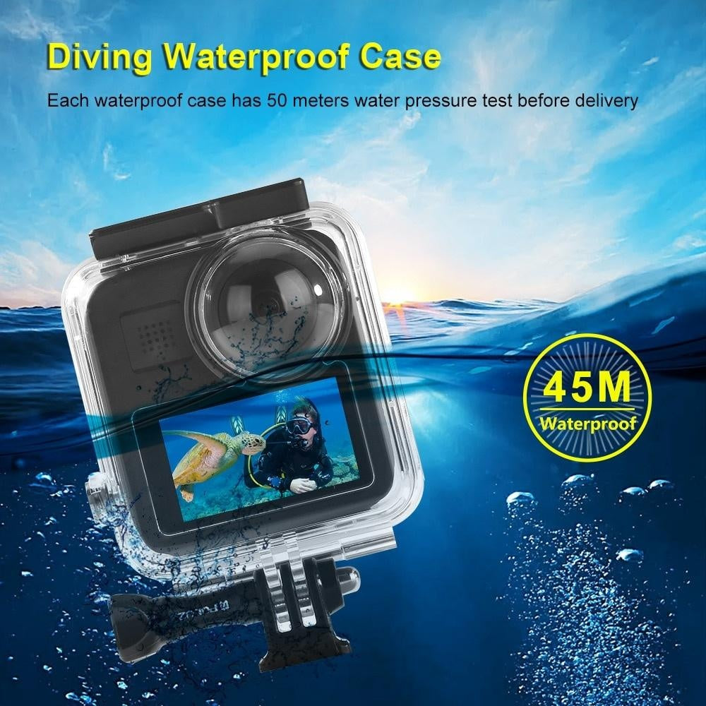 45m Underwater Waterproof Protective Housing Diving Case for GoPro MAX with Buckle Basic Mount & Screw