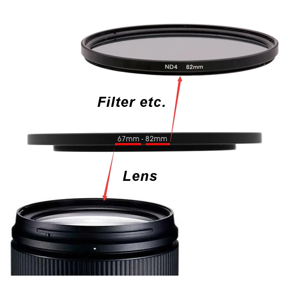 67 mm - 95 mm filter adapter ring metal step up ring for 95mm filter