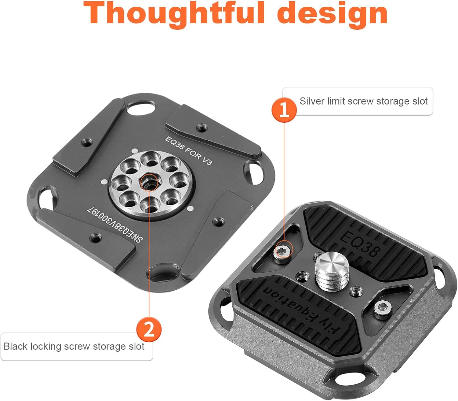 V3 Quick Release Plate, Quick Switch Auto Lock Square QR Mount Plate with Arca Type Clamp Base, Compatible with Peak Design Capture V3 Camera Clip