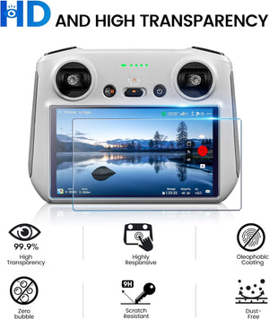 for Mini 4 Pro HD Tempered Glass Screen Protector Film for DJI Mini 4 pro/Air 3/Mavic 3 Pro/Mini 3/Mini 3 Pro/Air 2S RC/RC 2 Remote Controller Accessories (2 PACK)