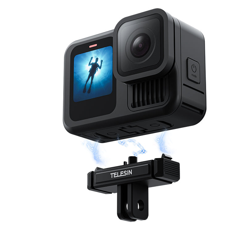 Two-claw quick-release magnetic base mount for GoPro Hero 13 camera