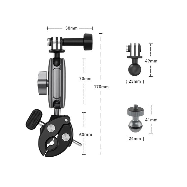 Aluminum 3 Way Super Clamp Mount for GoPro