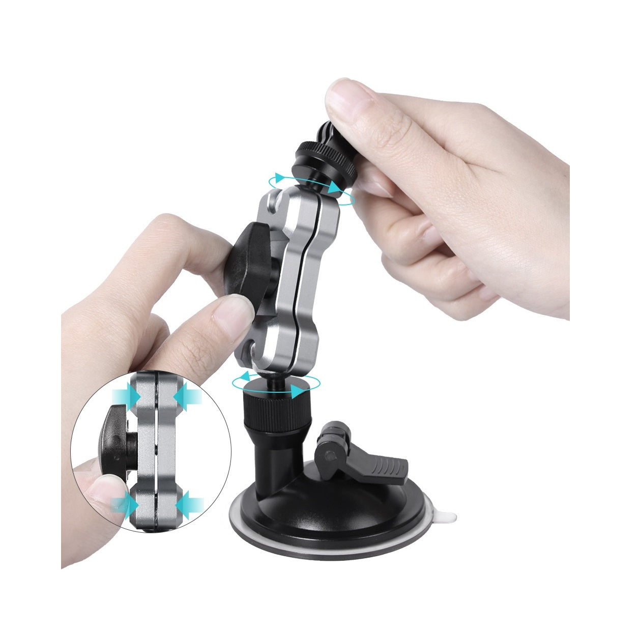 Aluminum Dual 3 Way Suction Cup Mount for Insta360