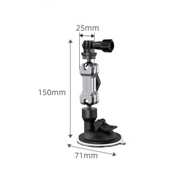 Aluminum Dual 3 Way Suction Cup Mount for GoPro