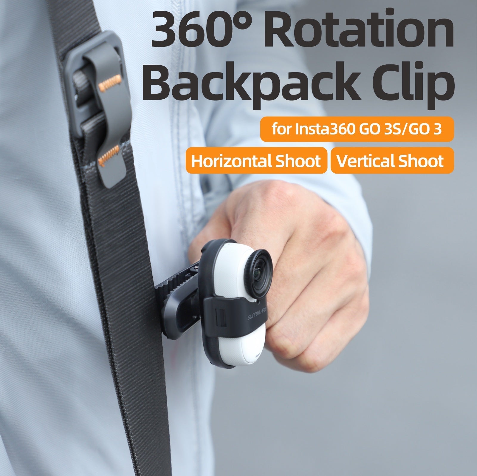 Backpack Clamp Mount for Insta360 GO 3 / GO 3S