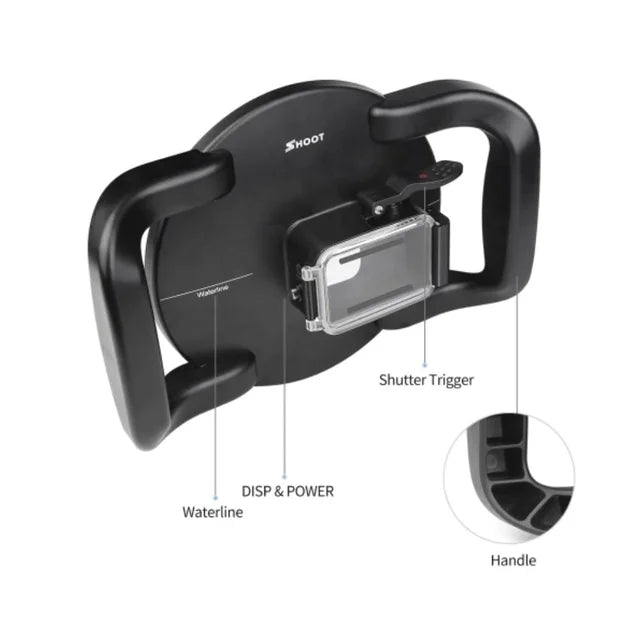 SHOOT Dual Handheld 6Dome Port for GoPro Hero 13 12 11 10 9 Black