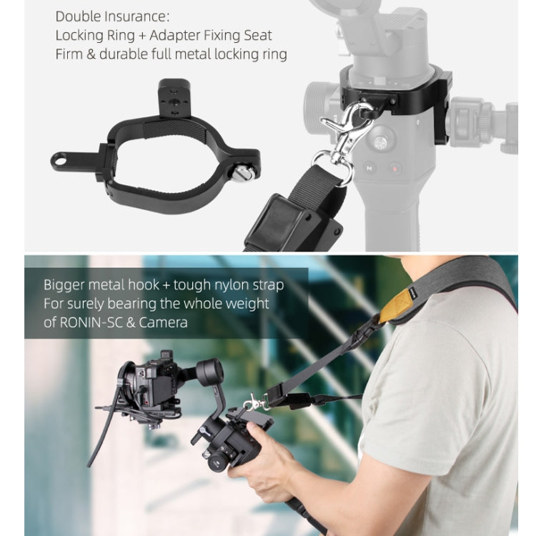 Sunnylife RO-Q9228 Handheld Gimbal Special Lanyard Shoulder Strap + Fixed Ring Hang Buckle for DJI RONIN-SC, For DJI RONIN-SC