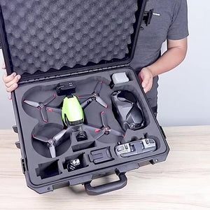 For DJI FPV Waterproof Explosion-proof Suitcase Portable Storage Box Case Travel Carrying Bag, No Disassembly Propeller, PP Waterproof Case