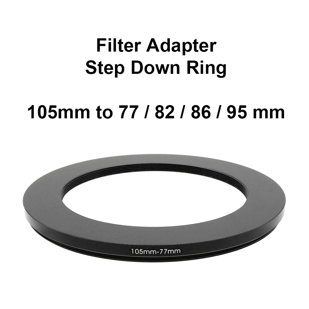 Camera Lens Filter Adapter Ring Step Down Ring Metal 105 mm - 77 82 86 95 mm for UV ND CPL Lens Hood  etc