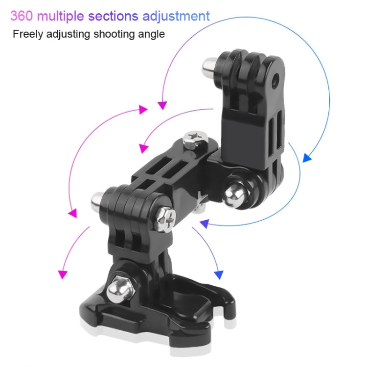 Cycling Helmet Adhesive Multi-Joint Arm Fixed Mount Set with J-Hook Buckle Mount & Screw for GoPro, Insta360, DJI and Other Action Cameras, Cycling Helmet Kit