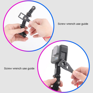 Cycling Helmet Adhesive Multi-Joint Arm Fixed Mount Set with J-Hook Buckle Mount & Screw for GoPro, Insta360, DJI and Other Action Cameras, Cycling Helmet Kit