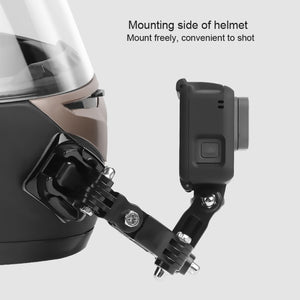 Cycling Helmet Adhesive Multi-Joint Arm Fixed Mount Set with J-Hook Buckle Mount & Screw for GoPro, Insta360, DJI and Other Action Cameras, Cycling Helmet Kit