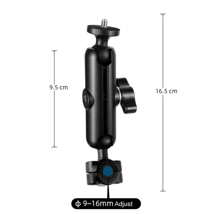 9cm Connecting Rod 20mm Ball Head Motorcycle Rearview Mirror Fixed Mount Holder with Tripod Adapter & Screw for GoPro, Insta360, DJI and Other Action Cameras