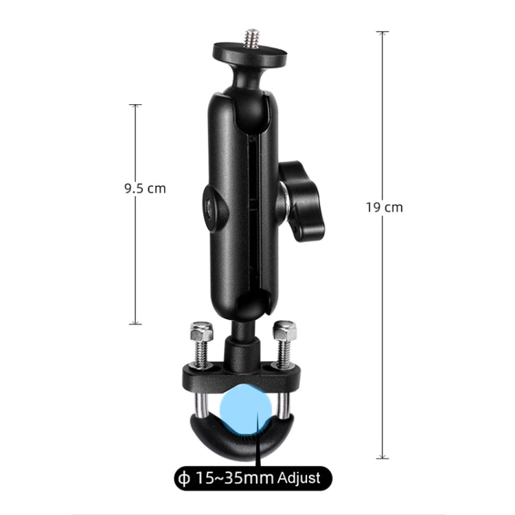 9cm Connecting Rod 20mm Ball Head Motorcycle Handlebar Fixed Mount Holder with Tripod Adapter & Screw for GoPro, Insta360, DJI and Other Action Cameras