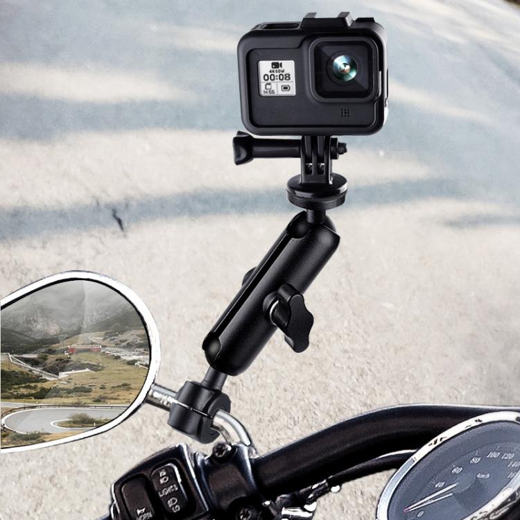 9cm Connecting Rod 20mm Ball Head Motorcycle Handlebar Fixed Mount Holder with Tripod Adapter & Screw for GoPro, Insta360, DJI and Other Action Cameras