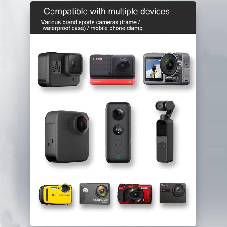 25mm Ball Head Motorcycle Rearview Mirror Fixed Mount Holder with 4 Styles Gaskets for GoPro, Insta360, DJI and Other Action Cameras