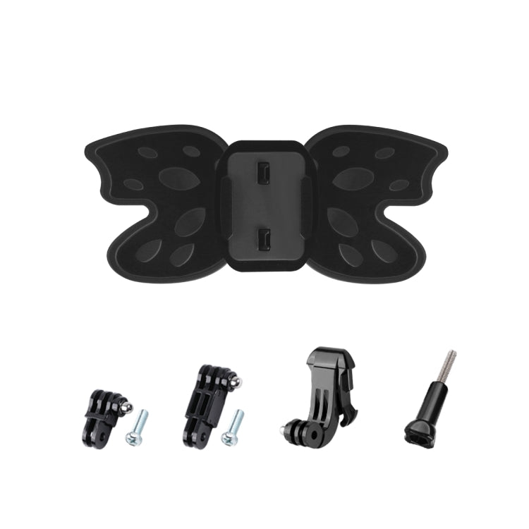 Butterfly Helmet Mount Adapter with 3-Way Pivot Arm & J-Hook Buckle & Long Screw for GoPro, Insta360, DJI and Other Action Cameras