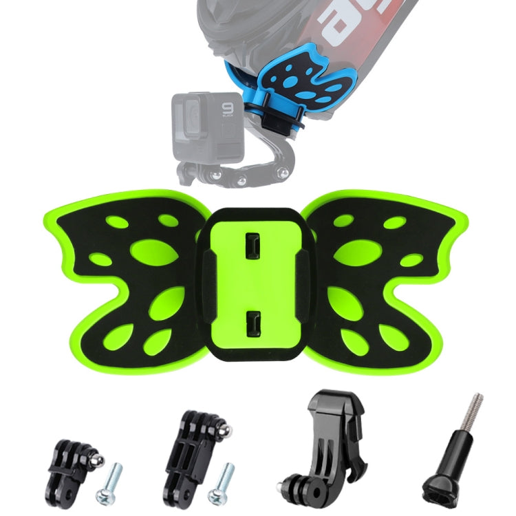 Butterfly Helmet Mount Adapter with 3-Way Pivot Arm & J-Hook Buckle & Long Screw for GoPro, Insta360, DJI and Other Action Cameras