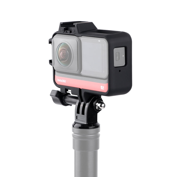 Plastic Frame Mount Protective Case Cage with Tripod Base Adapter & Long Screw & Cold Shoe Base for Insta360 One R