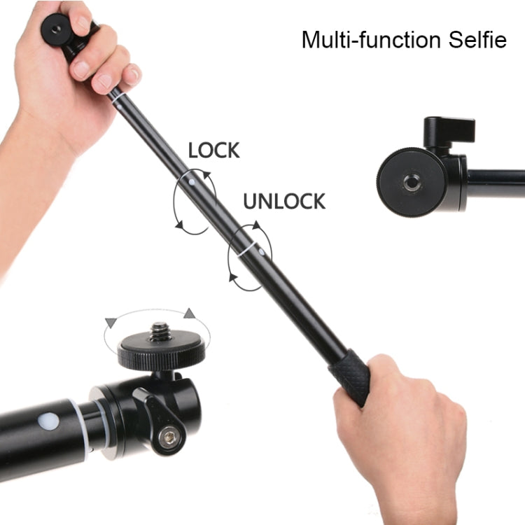 30-93cm Grip Foldable Tripod Holder Multi-functional Selfie Stick Monopod for GoPro, Insta360, DJI and Other Action Cameras, Phones, Length: 30-93cm