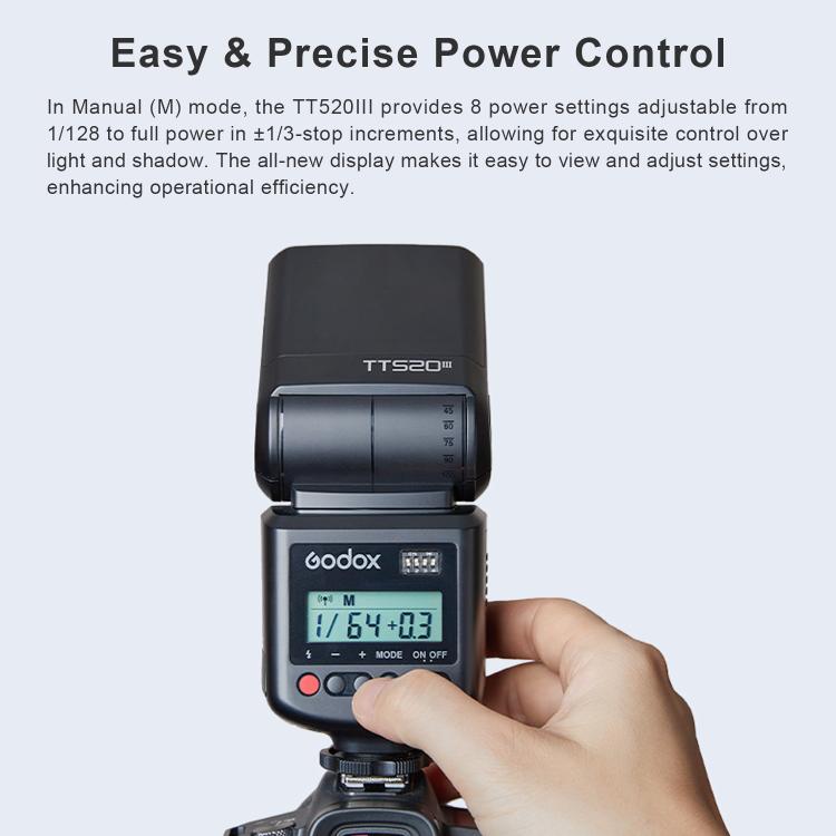 Godox TT520III 433MHz Wireless Triggering Camera Flash Speedlite Light