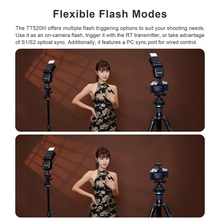 Godox TT520III 433MHz Wireless Triggering Camera Flash Speedlite Light