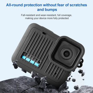 For GoPro HERO 2024 Silicone Protective Case with Wrist Strap & Lens Cover, Silicone Case