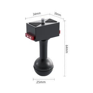 25mm Headball Metal Quick Release Base Adapter for GoPro, Insta360, DJI and Other Action Cameras, 25mm Headball Quick Release Base