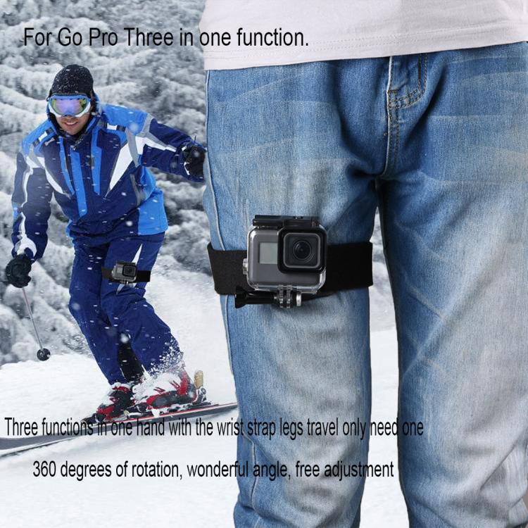 GP278 3 in 1 Hand Wrist Arm Leg Straps 360-degree Rotation Mount for GoPro, Insta360, DJI and Other Action Cameras