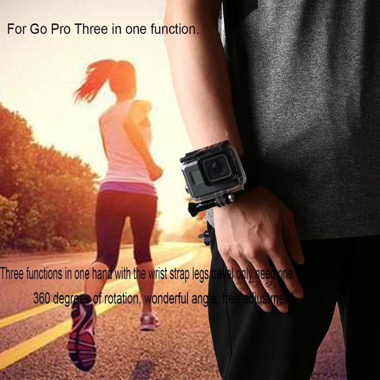 GP278 3 in 1 Hand Wrist Arm Leg Straps 360-degree Rotation Mount for GoPro, Insta360, DJI and Other Action Cameras