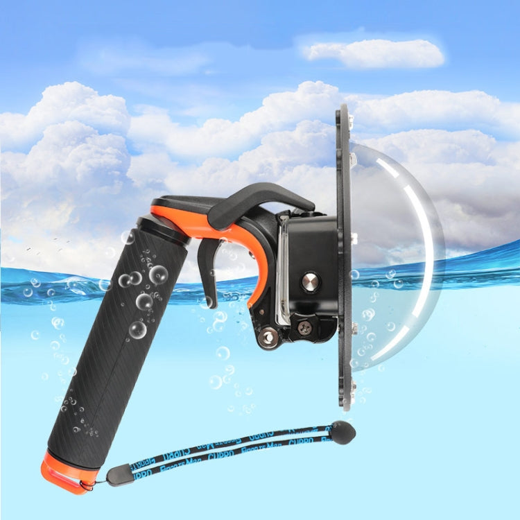 Shutter Trigger + Dome Port Lens Transparent Cover + Floating Hand Grip Diving Buoyancy Stick with Adjustable Anti-lost Strap & Screw & Wrench for GoPro HERO7 /6 /5, Transparent Cover+ Hand Grip