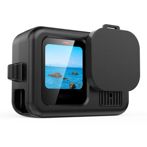 For GoPro HERO13 Black Silicone Protective Case Cover with Wrist Strap & Lens Cover, For GoPro HERO13 Black