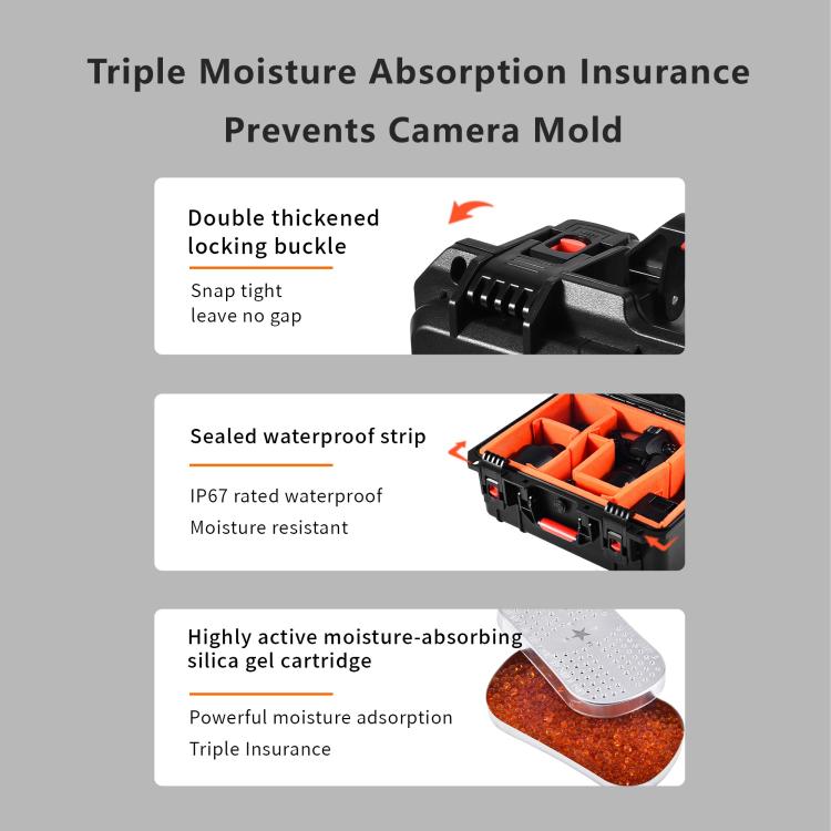 STARTRC Waterproof PP Suitcase Storage Box for Canon / Fujifilm / Nikon 1 Camera 2 Lenses