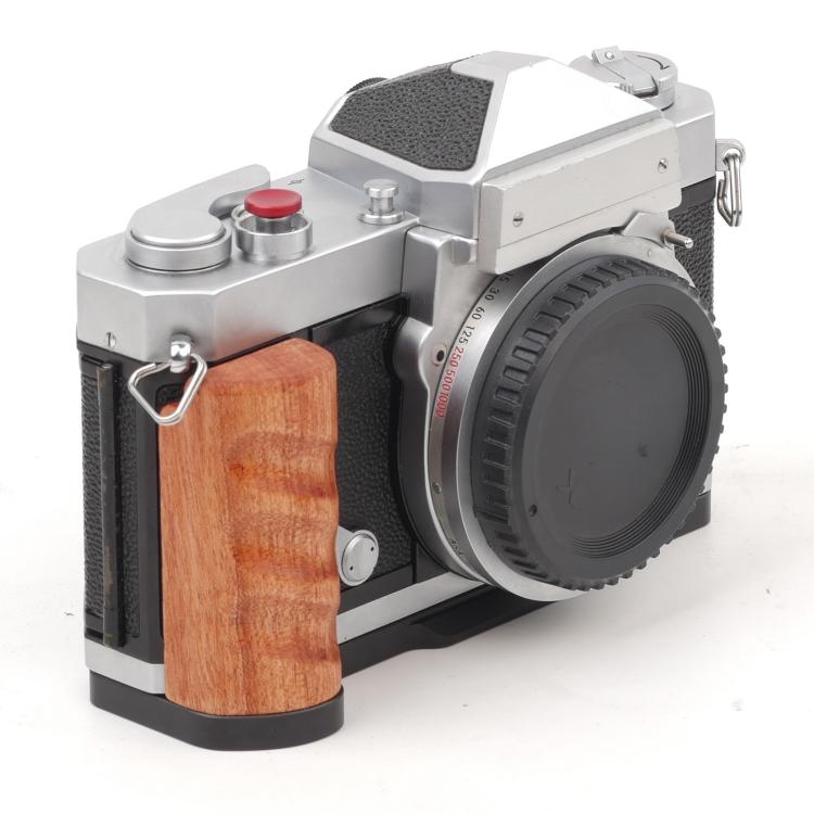 Wooden Hand Grip Arca Quick Release Plate Aluminum Alloy Base for Nikon F / FTn / FT2 / FT3