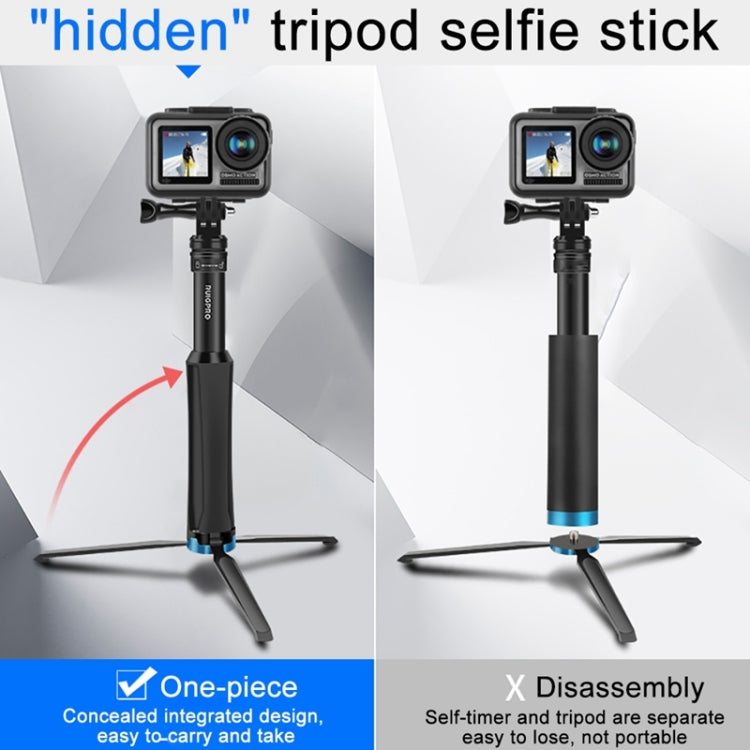 RUIGPRO One-piece Handheld Tripod Selfie Stick Telescopic Monopod Mount for GoPro, Insta360, DJI and Other Action Cameras