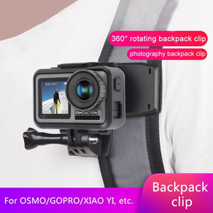 RUIGPRO 360 Degree Rotation Backpack Rec-Mounts Clip Clamp Mount with Screw for GoPro, Insta360, DJI and Other Action Cameras, 360 Degree Rotation Clip