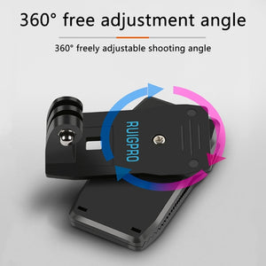 RUIGPRO 360 Degree Rotation Backpack Rec-Mounts Clip Clamp Mount with Screw for GoPro, Insta360, DJI and Other Action Cameras, 360 Degree Rotation Clip