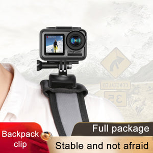 RUIGPRO Hook and Loop Fastener Backpack Rec-Mounts Clip Clamp Mount with Screw for GoPro, Insta360, DJI and Other Action Cameras, Hook and Loop Fastener Clip