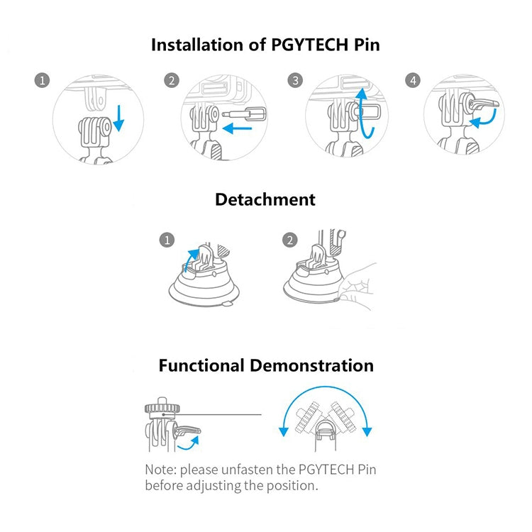 PGYTECH P-GM-132 Action Camera Suction Cup Phone Holder for DJI Osmo Action & GoPro 8/7, P-GM-132