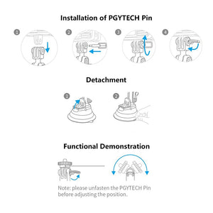 PGYTECH P-GM-132 Action Camera Suction Cup Phone Holder for DJI Osmo Action & GoPro 8/7, P-GM-132