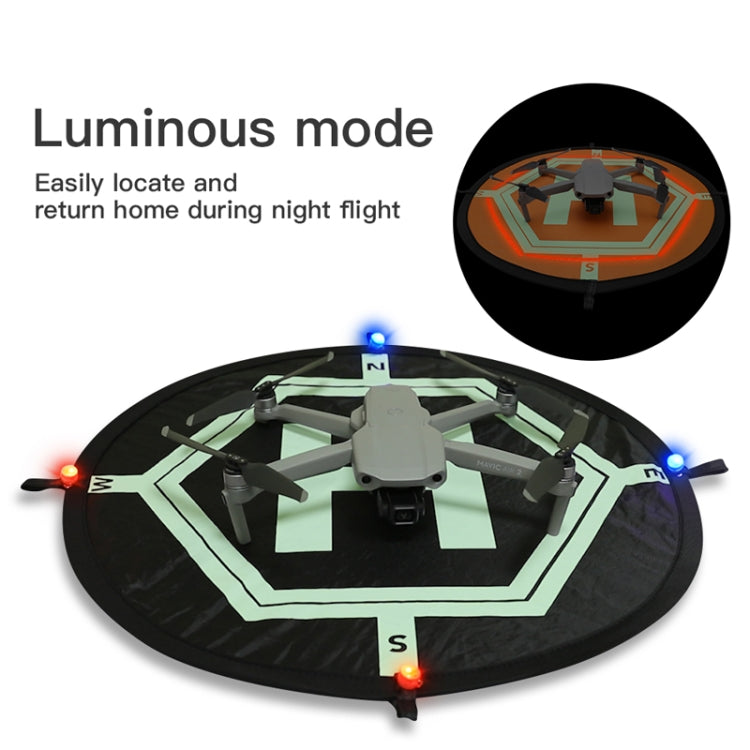 RCGEEK 55cm Round Portable Parking Apron Foldable Landing Pad with Night Light for DJI Mavic Mini / Air 2S / FPV, 55cm Round + Night Light