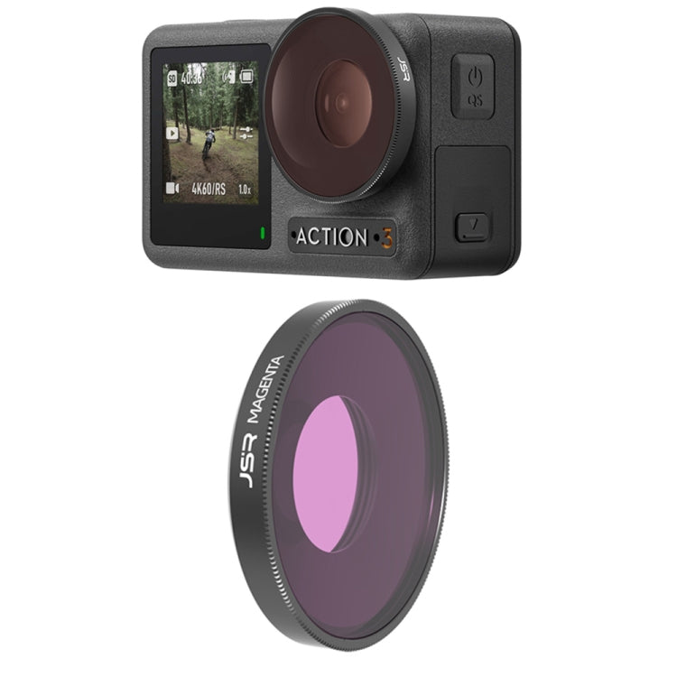 JSR Diving Color Lens Filter For DJI Osmo Action 3, Diving Purple Filter, Diving Red Filter, Diving Pink Filter