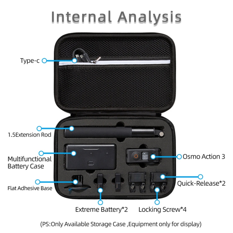 For DJI Osmo Action 3 Carrying Storage Case Bag,Size: 21.5 x 29.5 x 10cm, For DJI Osmo Action 3  21.5 x 29.5 x 10cm